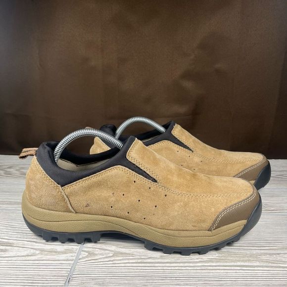 Bass Roscoe Earth Shoe Tan Leather Upper Slip-On Shoe Non-Marking Mens 9.5 - Picture 1 of 8